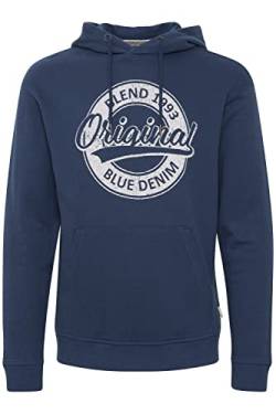 Blend 20715049 Herren Sweatshirt Kapuzenpullover Hoodie Pullover mit Kapuze und Print, Größe:3XL, Farbe:Dress Blues (194024) von b BLEND
