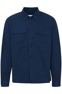 Blend 20715170 Shirt overshirt Herren Übergangsjacke Jacke Überhemd Hemdjacke Unifarben Twill Optik Brusttaschen Hochwertige Baumwoll-Qualität, Größe:XL, Farbe:Dress Blues (194024) von b BLEND