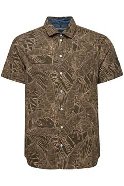 Blend 20715455 Shirt Herren Kurzarmhemd Herrenhemd Hemd Regular Fit Club-Kragen Blumen-Muster Hochwertige Baumwoll-Qualität, Größe:M, Farbe:Forest Night (190414) von b BLEND