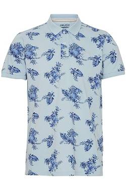 Blend 20715648 Polo Herren Poloshirt Polohemd Regular Fit Hochwertige Baumwoll-Qualität Flower-Muster Blumen, Größe:M, Farbe:Celestial Blue (144210) von b BLEND