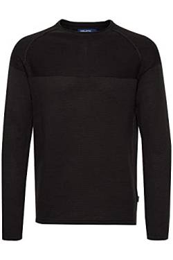 Blend Adriano Herren Strickpullover Feinstrick Pullover aus 100% Baumwolle, Größe:L, Farbe:Black (194007) von b BLEND