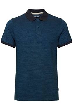 Blend BHAlfredo Herren Poloshirt Polohemd mit Polokragen abgesetzter Kragen Strukturiertes Muster Regular Fit Hochwertige Baumwolle, Größe:XL, Farbe:Delft (194039) von b BLEND