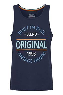 Blend BHAlvarez Tank Top Herren Basic Muskelshirt mit Rundhalsausschnitt, Größe:S, Farbe:Dress Blues (194024) von b BLEND