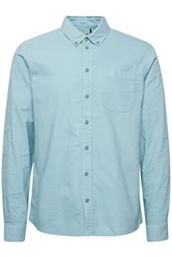 Blend BHBugley Garment Dyed Oxford Herren Freizeithemd Hemd Button-Down-Kragen Hochwertige Baumwoll-Qualität Langarm Unifarben, Größe:L, Farbe:Dusty Blue (164010) von b BLEND