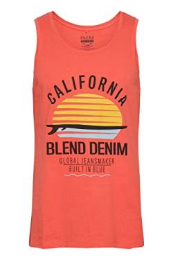 Blend BHCali Herren Tank Top Sport-Shirt Muscle-Shirt mit Print, Größe:L, Farbe:Coral Sea Red (73828) von b BLEND