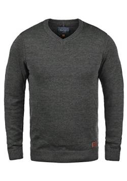 Blend BHDansel Herren Strickpullover Feinstrick Pullover mit V-Ausschnitt, Größe:XL, Farbe:Charcoal (70818) von b BLEND