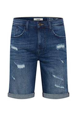 Blend BHDeniz Herren Jeans Shorts Kurze Denim Hose mit Destroyed-Optik und Stretch, Größe:M, Farbe:Denim Darkblue (76207) von b BLEND