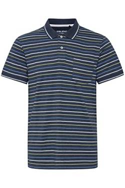 Blend BHDominik Herren Poloshirt Polohemd T-Shirt mit Grandad-Ausschnitt, Größe:L, Farbe:Dress Blues (194024) von b BLEND