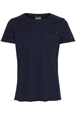 Blend BHNOEL Tee Herren T-Shirt Kurzarm Shirt aus 100% Baumwolle, Größe:XXL, Farbe:Dark Navy Blue (74645) von b BLEND