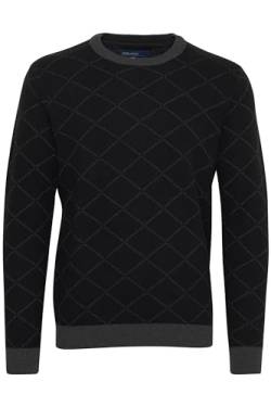 Blend BHNison Herren Strickpullover Feinstrick Pullover aus 100% Baumwolle, Größe:L, Farbe:Black (194007) von b BLEND