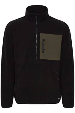 Blend BHSweatshirt Troyer Sweatshirt Herren Pullover Sweater mit Teddy Fell Troyerkragen mit Reißverschluss Regular-Fit, Größe:L, Farbe:Black (194007) von b BLEND