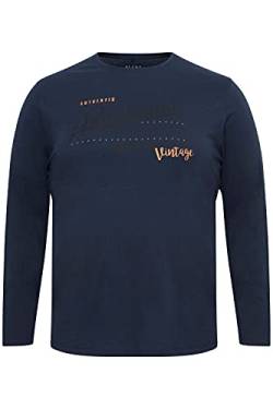 Blend BT Dopper Longsleeve Herren Big & Tall Langarmshirt Shirt mit Print Große Größen bis 6XL aus 100% Baumwolle, Größe:3XL, Farbe:Mood Indigo (194025) von b BLEND