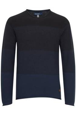 Blend Benno Herren Strickpullover Feinstrick Pullover Mit Rundhalsausschnitt Aus 100% Baumwolle, Größe:L, Farbe:Dark Navy Blue (74645) von b BLEND