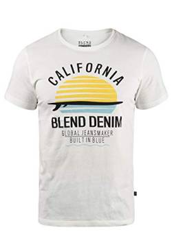 Blend Califo Herren T-Shirt Kurzarm Shirt mit Print und Rundhalsausschnitt, Größe:XXL, Farbe:Offwhite (70005) von b BLEND