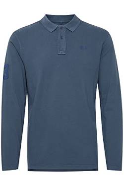 Blend Dahoud Herren Longsleeve Poloshirt Langarmshirt Shirt mit Polokragen Polohemd, Größe:L, Farbe:Ensign Blue (70260) von b BLEND