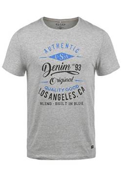 Blend Doppler Herren T-Shirt Kurzarm Shirt Mit Print Und Rundhalsausschnitt Aus 100% Baumwolle, Größe:L, Farbe:Stone Mix (70813) von b BLEND