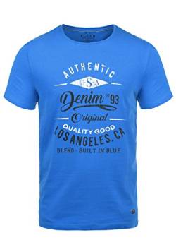 Blend Doppler Herren T-Shirt Kurzarm Shirt Mit Print Und Rundhalsausschnitt Aus 100% Baumwolle, Größe:M, Farbe:Nautical Blue (74632) von b BLEND