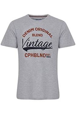 Blend Erwin Herren T-Shirt Kurzarm Shirt mit Print aus 100% Baumwolle, Größe:M, Farbe:Stone Mix (200274) von b BLEND