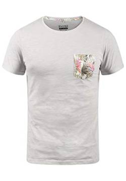 Blend Florens Herren T-Shirt Kurzarm Shirt mit Print und Rundhalsausschnitt, Größe:XL, Farbe:Chip Grey (75153) von b BLEND