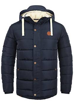 Blend Frederic Herren Winter Jacke Steppjacke lange Winterjacke gefüttert mit Stehkragen und Abnehmbarer Kapuze und Teddy-Futter, Größe:3XL, Farbe:Navy (70230) von b BLEND