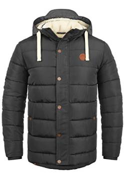 Blend Frederic Herren Winter Jacke Steppjacke lange Winterjacke gefüttert mit Stehkragen und Abnehmbarer Kapuze und Teddy-Futter, Größe:L, Farbe:Phantom Grey (70010) von b BLEND