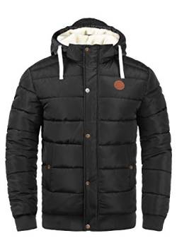 Blend Frederico Herren Winter Jacke Steppjacke Winterjacke gefüttert mit Kapuze und Teddy-Futter, Größe:M, Farbe:Black (70155) von b BLEND