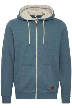 Blend Hulker Teddy Herren Winter Sweatjacke Kapuzen-Jacke Zip-Hoodie Pullover mit Teddy-Futter, Größe:M, Farbe:Ensign Blue Teddy (74654) von b BLEND