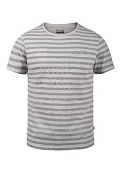 Blend Ilmari Herren T-Shirt Kurzarm Shirt mit Streifen und Rundhalsausschnitt aus 100% Baumwolle, Größe:XXL, Farbe:Chip Grey (75153) von b BLEND