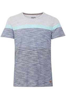 Blend Jakob Herren T-Shirt Kurzarm Shirt mit Colorblockmuster und Rundhalsausschnitt aus 100% Baumwolle, Größe:M, Farbe:Dark Denim (194118) von b BLEND