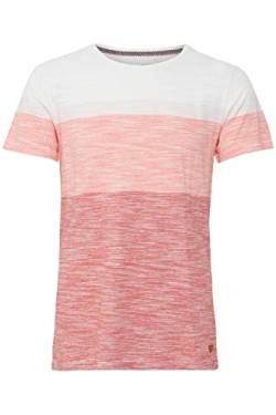 Blend Jakob Herren T-Shirt Kurzarm Shirt mit Colorblockmuster und Rundhalsausschnitt aus 100% Baumwolle, Größe:XXL, Farbe:Ketchup (181449) von b BLEND