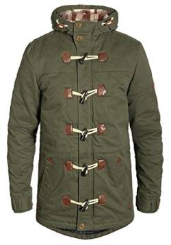 Blend Kenthon Herren Winter Jacke Parka Dufflecoat Mantel lange Winterjacke gefüttert mit Hochabschließendem Kragen aus 100% Baumwolle, Größe:M, Farbe:Ivy Green (77086) von b BLEND