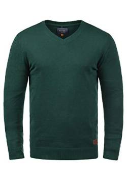 Blend Lasse Herren Strickpullover Feinstrick Pullover Mit V-Ausschnitt Und Melierung, Größe:L, Farbe:Pine Green (77023) von b BLEND