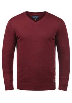 Blend Lasse Herren Strickpullover Feinstrick Pullover Mit V-Ausschnitt Und Melierung, Größe:XXL, Farbe:Andorra Red (73811) von b BLEND