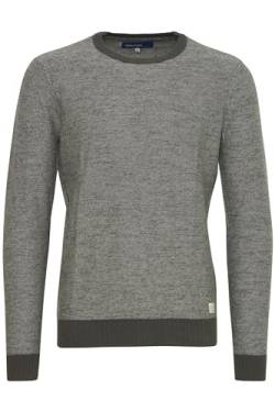 Blend Nathan Herren Strickpullover Feinstrick Pullover Mit Rundhals Und Melierung Aus 100% Baumwolle, Größe:M, Farbe:Ebony Grey (75111) von b BLEND