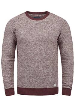 Blend Nathan Herren Strickpullover Feinstrick Pullover Mit Rundhals Und Melierung Aus 100% Baumwolle, Größe:XXL, Farbe:Wine Red (73812) von b BLEND