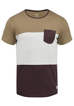 Blend Nemo Herren T-Shirt Kurzarm Shirt Streifenshirt Mit Streifen Und Rundhalsausschnitt, Größe:XL, Farbe:Coffee Bean Brown (71507) von b BLEND