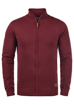 Blend Norman Herren Strickjacke Cardigan Feinstrick mit Stehkragen und Reißverschluss, Größe:XL, Farbe:Andorra Red (73811) von b BLEND