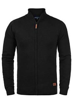 Blend Norman Herren Strickjacke Cardigan Feinstrick mit Stehkragen und Reißverschluss, Größe:XXL, Farbe:Black (70155) von b BLEND