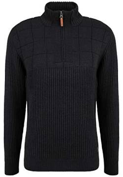 Blend Ostuta Herren Strickpullover Troyer Grobstrick Pullover, Größe:M, Farbe:Black (194007) von b BLEND