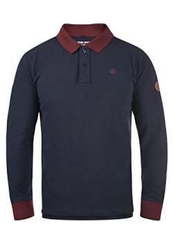 Blend Ralle Herren Longsleeve Poloshirt Langarmshirt Shirt Mit Polokragen Polohemd Aus 100% Baumwolle, Größe:S, Farbe:Dark Navy Blue (74645) von b BLEND