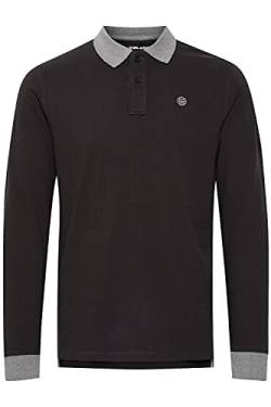 Blend Ralle Herren Longsleeve Poloshirt Langarmshirt Shirt mit Polokragen Polohemd, Größe:L, Farbe:Phantom Grey (70010) von b BLEND