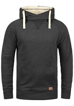 Blend Sales Teddy Herren Winter Pullover Kapuzenpullover Hoodie Sweatshirt mit Teddy-Futter, Größe:S, Farbe:Charcoal Mix Teddy (75124) von b BLEND