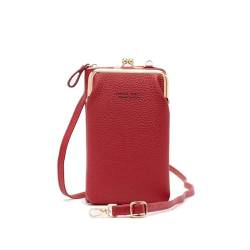 Brieftasche Tasche mit Schultergurt Multifunktions wasserabweisendes Telefon, Red, 18 x 11 x 5 cm, Klassisch von b behover.