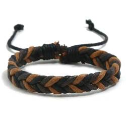 b behover. Genuine Leather Adjustable Earth Colors Bracelet For Men - Braided von b behover.