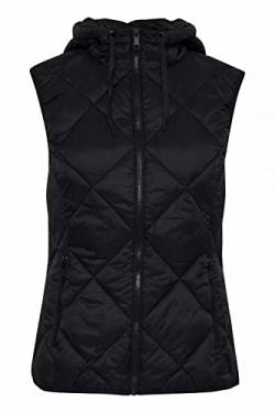 b.young BYAMALLA WAISTCOAT Damen Weste Steppweste Outdoor Weste mit Kapuze Seitentaschen mit Reißverschluss tailliert geschnitten Kurze Passform, Größe:38, Farbe:Black (200451) von b.young