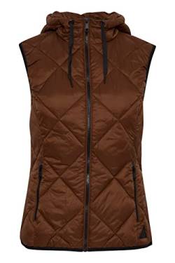 b.young BYAMALLA WAISTCOAT Damen Weste Steppweste Outdoor Weste mit Kapuze Seitentaschen mit Reißverschluss tailliert geschnitten Kurze Passform, Größe:42, Farbe:Brunette (191235) von b.young