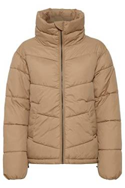 b.young BYBOMINA PUFFER Damen Steppjacke Übergangsjacke Jacke Puffer-Jacke Reißverschluss mit Kinnschutz hoher Kragen, Größe:34, Farbe:Tannin (171320) von b.young