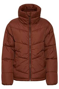 b.young BYBOMINA PUFFER Damen Steppjacke Übergangsjacke Jacke Puffer-Jacke Reißverschluss mit Kinnschutz hoher Kragen, Größe:36, Farbe:Brandy Brown (181541) von b.young