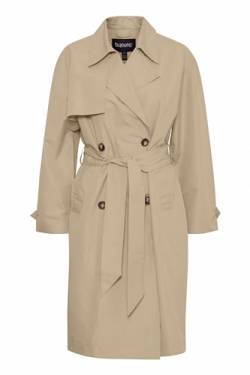 b.young BYCALEA TRENCHCOAT Damen Übergangsjacke Kurzjacke Jacke glattes Futter Umlegekragen 100% Polyester relaxed fit, Größe:40, Farbe:Safari (151116) von b.young