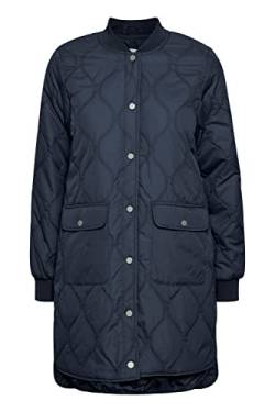 b.young BYCANNA COAT Damen Steppjacke Übergangsjacke Jacke mit Druckknöpfen und großen Taschen Bomberkragen Regular Fit, Größe:38, Farbe:Total Eclipse (194010) von b.young